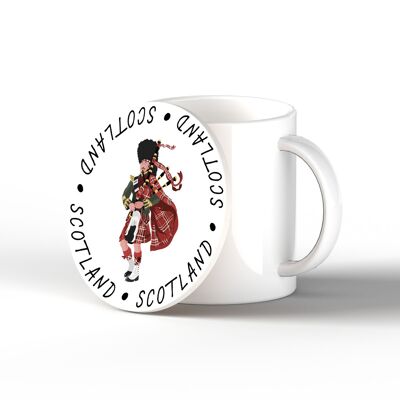 P4900 - Bag Piper En Un Posavasos De Cerámica Con Tema De Escocia