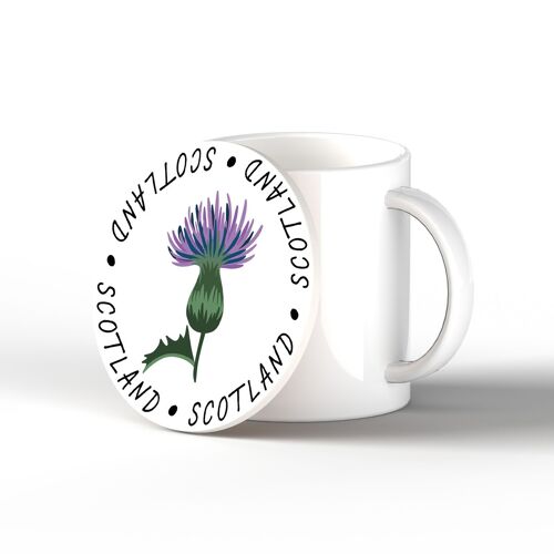 P4902 - Thistle On A Scotland Theme Ceramic Coaster
