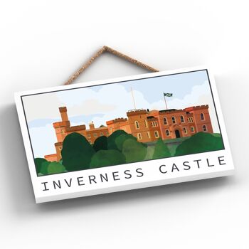 P4914 - Inverness Castle Day Scotlands Landscape Illustration Plaque en bois 2