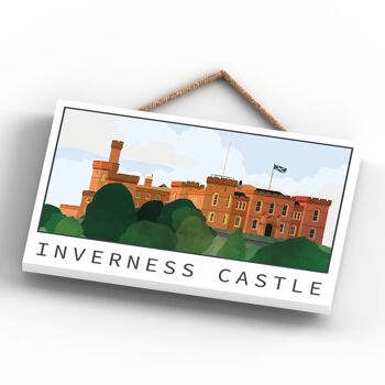 P4914 - Inverness Castle Day Scotlands Landscape Illustration Plaque en bois 4