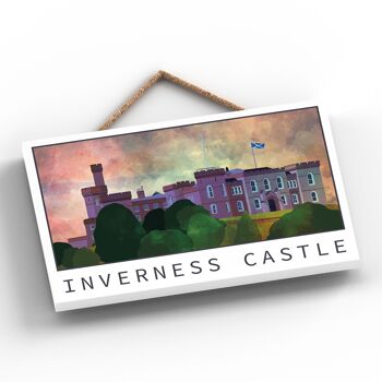 P4915 - Inverness Castle Night Scotlands Landscape Illustration Plaque en bois 2
