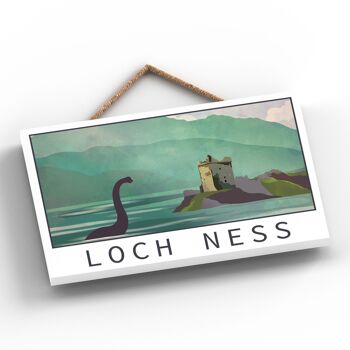 P4917 - Loch Ness Nessie Night Scotlands Landscape Illustration Plaque en bois 2