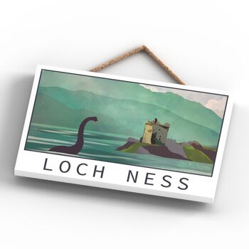 P4917 - Loch Ness Nessie Night Scotlands Landscape Illustration Plaque en bois 4