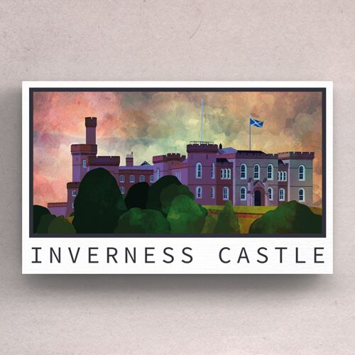 P4919 - Inverness Castle Night Scotlands Landscape Illustration Wooden Plaque