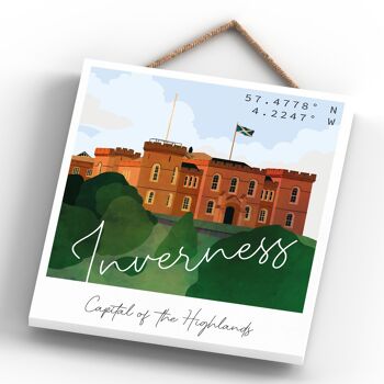 P4922 - Inverness Castle Day Scotlands Landscape Illustration Plaque en bois 4