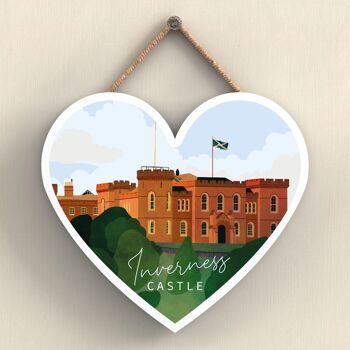 P4926 - Inverness Castle Day Scotlands Landscape Illustration Plaque en bois 1