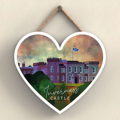P4927 - Inverness Castle Night Scotlands Landscape Illustration Wooden Plaque