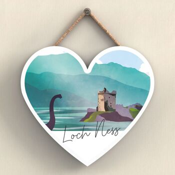 P4928 - Loch Ness Nessie Day Ecosse Paysage Illustration Plaque en bois 1