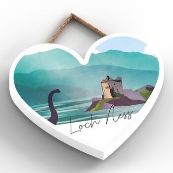 P4928 - Loch Ness Nessie Day Ecosse Paysage Illustration Plaque en bois 2