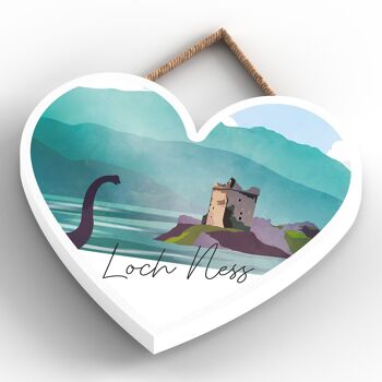 P4928 - Loch Ness Nessie Day Ecosse Paysage Illustration Plaque en bois 4