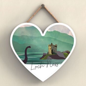 P4929 - Loch Ness Nessie Night Scotlands Landscape Illustration Plaque en bois 1