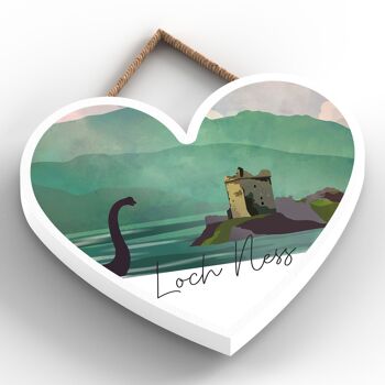 P4929 - Loch Ness Nessie Night Scotlands Landscape Illustration Plaque en bois 2