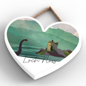 P4929 - Loch Ness Nessie Night Scotlands Landscape Illustration Plaque en bois 4