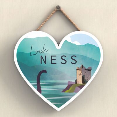 P4930 - Loch Ness Nessie Day Scotlands Paesaggio Illustrazione Targa in legno