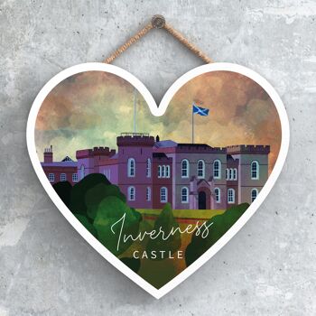 P4933 - Inverness Castle Night Scotlands Landscape Illustration Plaque en bois 1