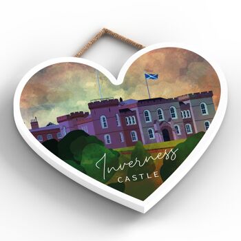 P4933 - Inverness Castle Night Scotlands Landscape Illustration Plaque en bois 2