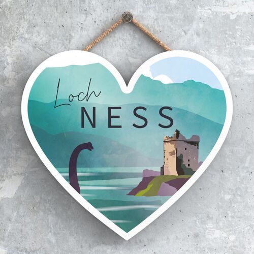 P4934 - Loch Ness Nessie Day Scotlands Landscape Illustration Wooden Plaque