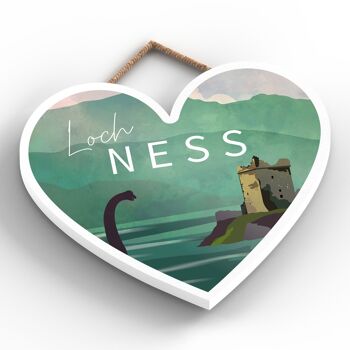 P4935 - Loch Ness Nessie Night Scotlands Landscape Illustration Plaque en bois 2