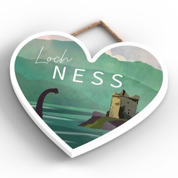 P4935 - Loch Ness Nessie Night Scotlands Landscape Illustration Plaque en bois 4
