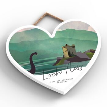 P4937 - Loch Ness Nessie Night Scotlands Landscape Illustration Plaque en bois 2