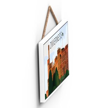 P4938 - Inverness Castle Day Scotlands Landscape Illustration Plaque en bois 3