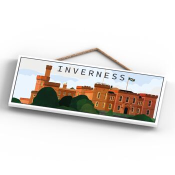 P4938 - Inverness Castle Day Scotlands Landscape Illustration Plaque en bois 4