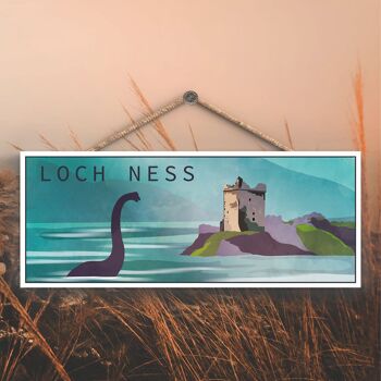 P4940 - Loch Ness Nessie Day Scotlands Landscape Illustration Plaque en bois 1