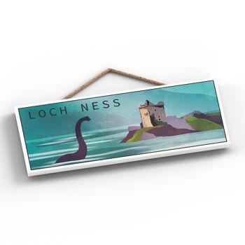 P4940 - Loch Ness Nessie Day Scotlands Landscape Illustration Plaque en bois 2