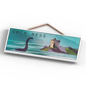 P4940 - Loch Ness Nessie Day Scotlands Landscape Illustration Plaque en bois 4
