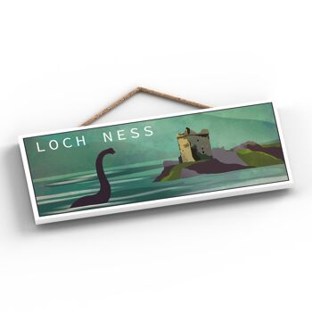 P4941 - Loch Ness Nessie Night Scotlands Landscape Illustration Plaque en bois 2