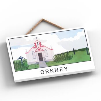 P4952 - Chapelle Italienne Orkney Day Ecosse Paysage Illustration Plaque en Bois 2