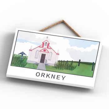 P4952 - Chapelle Italienne Orkney Day Ecosse Paysage Illustration Plaque en Bois 4