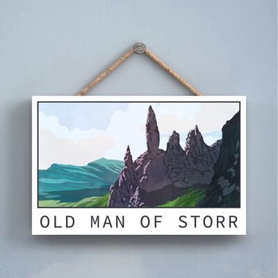 P4954 - Old Man or Storr Day Scotlands Landschaft Illustration Holztafel
