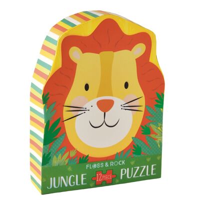 Puzzle sagomato da 12 pezzi in scatola sagomata - Leone