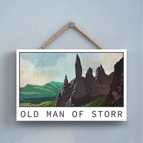 P4955 - Old Man Or Storr Night Scotlands Landscape Illustration Wooden Plaque