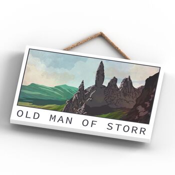 P4955 - Plaque Bois Illustration Paysage Vieil Homme Ou Storr Nuit Ecosse 4