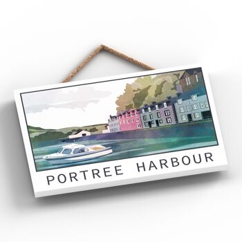 P4956 - Portree Harbour Day Scotlands Paysage Illustration Plaque en Bois 2
