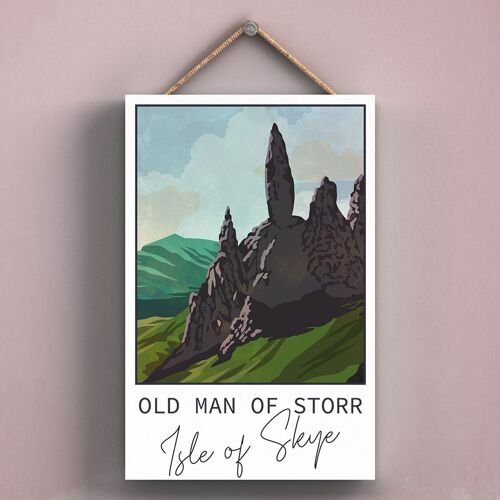 P4965 - Old Man Or Storr Night Scotlands Landscape Illustration Wooden Plaque