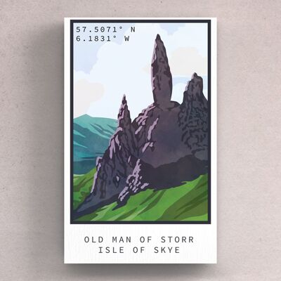 P4976 - Old Man Or Storr Day Scotlands Landscape Illustration Wooden Magnet
