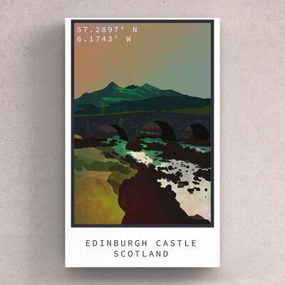 P4989 - Sligachan Bridge Night Scotlands Landscape Illustration Wooden Magnet