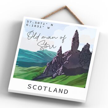 P4992 - Plaque Bois Illustration Paysage Old Man Ou Storr Day Scotlands 4