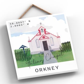 P4994 - Chapelle Italienne Orkney Day Scotlands Paysage Illustration Plaque en Bois 2