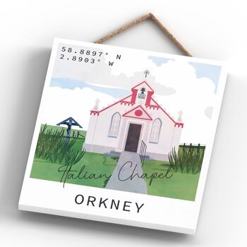 P4994 - Chapelle Italienne Orkney Day Scotlands Paysage Illustration Plaque en Bois 4