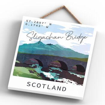 P4998 - Sligachan Bridge Day Scotlands Paysage Illustration Plaque en Bois 4