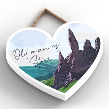 P5008 - Old Man Or Storr Day Scotlands Landscape Illustration Plaque en bois 2