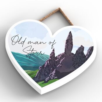 P5008 - Old Man Or Storr Day Scotlands Landscape Illustration Plaque en bois 4