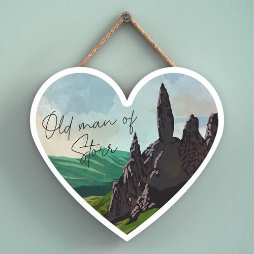 P5011 - Old Man Or Storr Night Scotlands Landscape Illustration Wooden Plaque