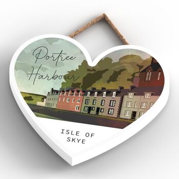 P5014 - Portree Harbour Night Scotlands Landscape Illustration Plaque en bois 4