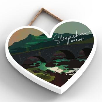 P5017 - Sligachan Bridge Night Scotlands Landscape Illustration Plaque en bois 2