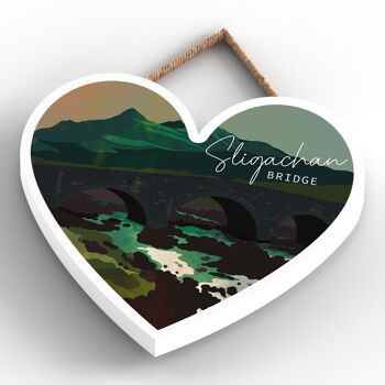 P5017 - Sligachan Bridge Night Scotlands Landscape Illustration Plaque en bois 4